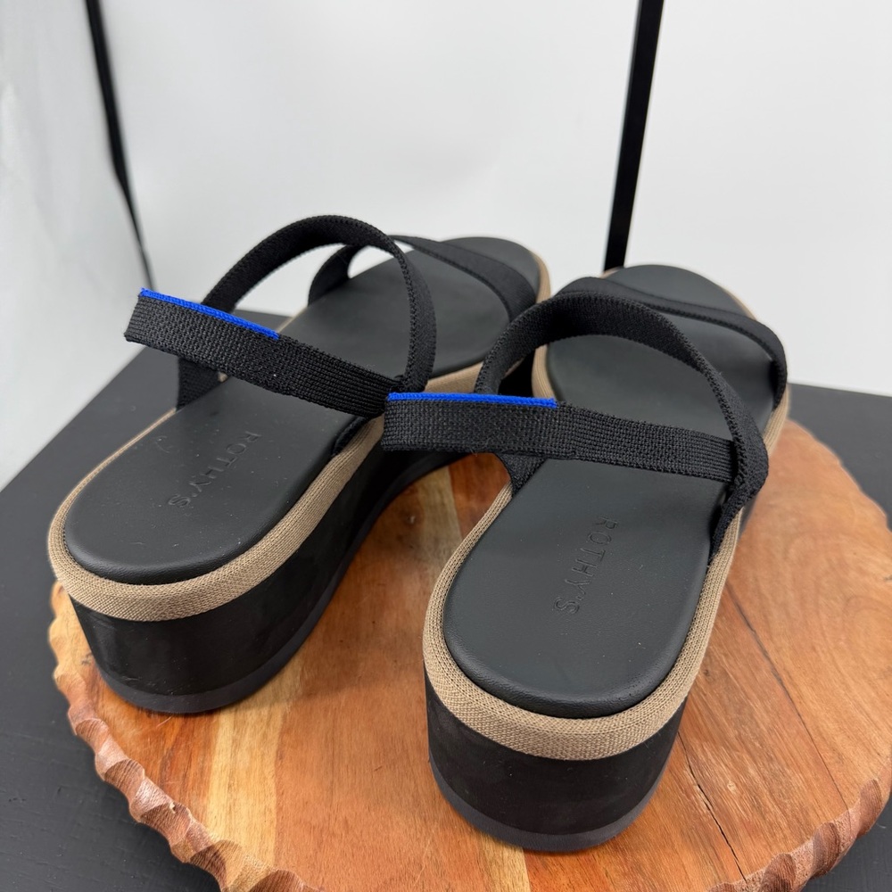 Rothy's Black and Tan Platform Sandals - Picture 4 of 8